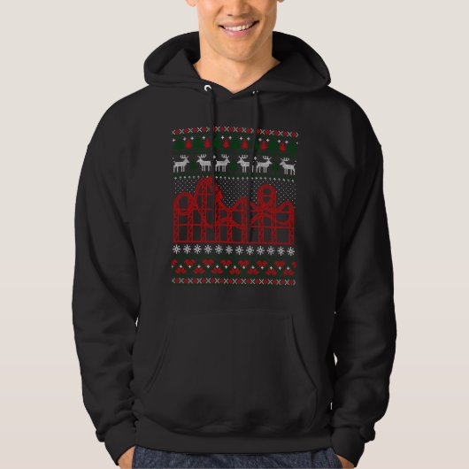Roller Coaster Scene Ugly Christmas Sweater (Voorkant)