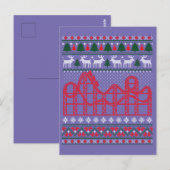 Roller Coaster Scene Ugly Christmas Sweater Briefkaart (Voorkant / Achterkant)