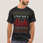 Roller Coaster Scene Ugly Christmas Sweater T-shirt (Voorkant)