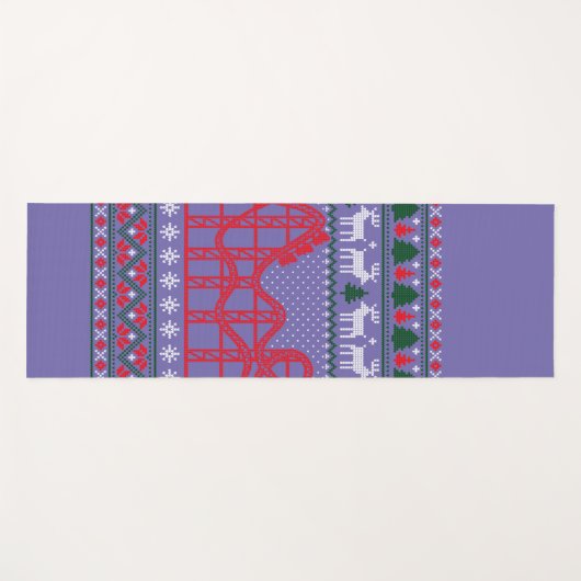 Roller Coaster Scene Ugly Christmas Sweater Yogamat (Voorkant (horizontaal))
