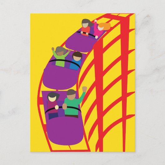 Roller Coaster Van dichtbij Briefkaart (Voorkant)