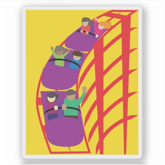 Roller Coaster van dichtbij Sticker (Voorkant)