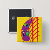Roller Coaster van dichtbij Vierkante Button 5,1 Cm (Voorkant /achterkant)