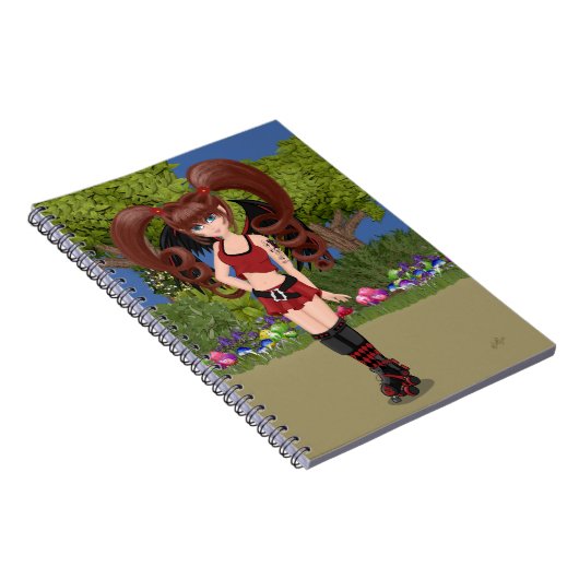 Roller Derby Anime Fairy Skating Notitieboek (Rechterzijde)