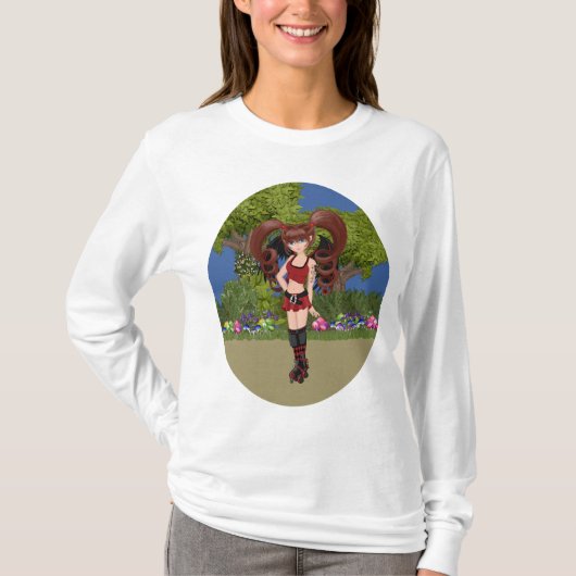 Roller Derby Anime Fairy Skating T-shirt (Voorkant)