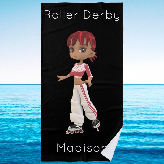 Roller Derby Beach Towel Strandlaken