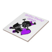 Roller Derby Chick (Paars) Tegeltje (Zijkant)