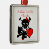 Roller Derby Chick (rood) Metalen Ornament (Rechts)