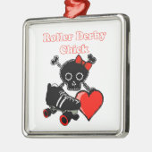 Roller Derby Chick (rood) Metalen Ornament (Links)