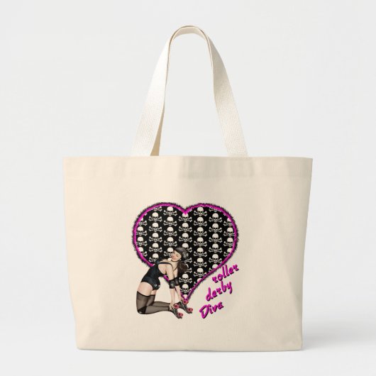 roller derby Diva Grote Tote Bag (Voorkant)