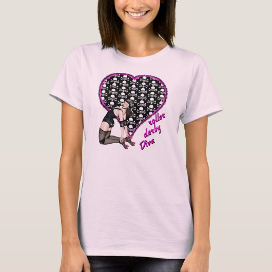 roller derby Diva T-shirt (Voorkant)