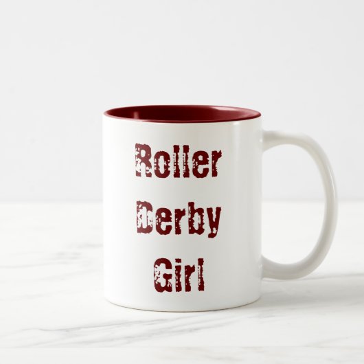 Roller Derby Girl - cup Tweekleurige Koffiemok (Rechts)