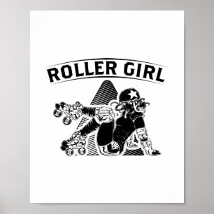 Roller Derby Girl   Inline Skater Gift Ideeën Poster