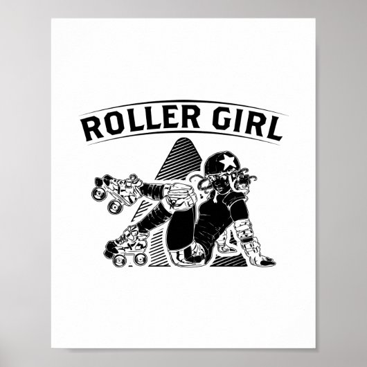 Roller Derby Girl | Inline Skater Gift Ideeën Poster (Voorkant)