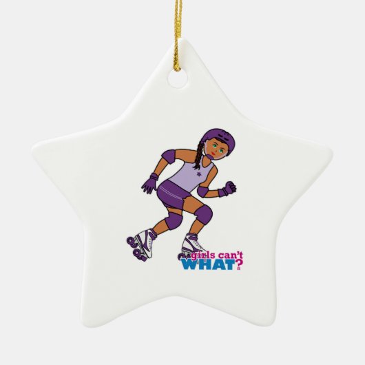 Roller Derby Girl Keramisch Ornament (Voorkant)