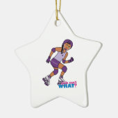 Roller Derby Girl Keramisch Ornament (Links)