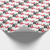 Roller Derby Girl, kerstschaatsen met Holly Cadeaupapier (Hoek)