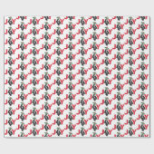 Roller Derby Girl, kerstschaatsen met Holly Cadeaupapier (Vlak)