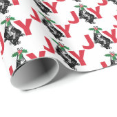 Roller Derby Girl, kerstschaatsen met Holly Cadeaupapier (Rol Hoek)