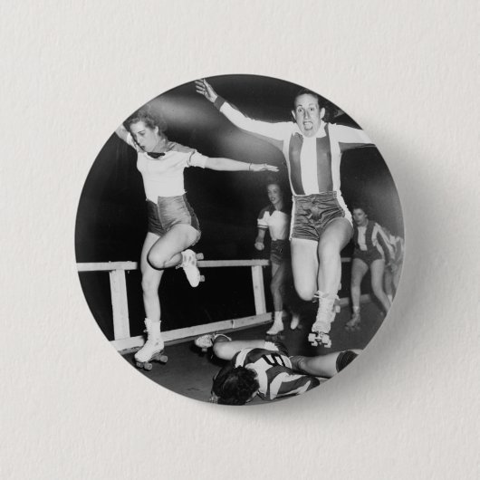 Roller Derby Girl Ronde Button 5,7 Cm (Voorkant)