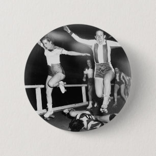 Roller Derby Girl Ronde Button 5,7 Cm