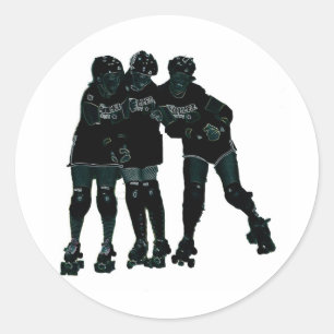 Roller Derby Girls Ronde Sticker