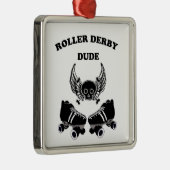 Roller Derby Guy Metalen Ornament (Rechts)