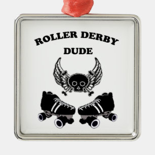 Roller Derby Guy Metalen Ornament