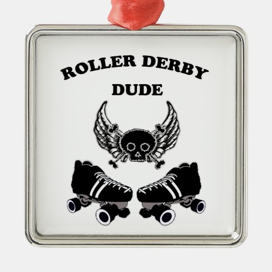 Roller Derby Guy Metalen Ornament (Voorkant)
