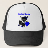Roller Derby Heart (blauw) Trucker Pet (Voorkant)