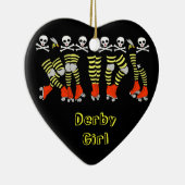 Roller Derby Heart Kerstversier Keramisch Ornament (Rechts)