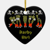 Roller Derby Heart Kerstversier Keramisch Ornament (Voorkant)