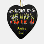 Roller Derby Heart Kerstversier Keramisch Ornament (Links)