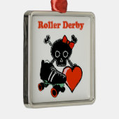 Roller Derby Heart (rood) Metalen Ornament (Rechts)