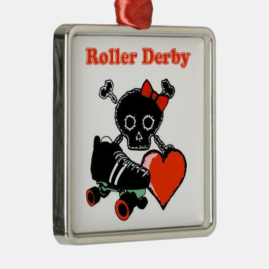Roller Derby Heart (rood) Metalen Ornament (Rechts)