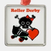 Roller Derby Heart (rood) Metalen Ornament (Voorkant)