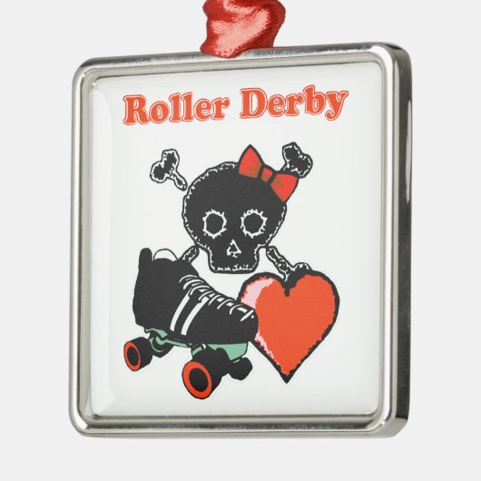 Roller Derby Heart (rood) Metalen Ornament (Links)