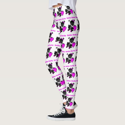 Roller Derby Heart (roze) Leggings (Links)