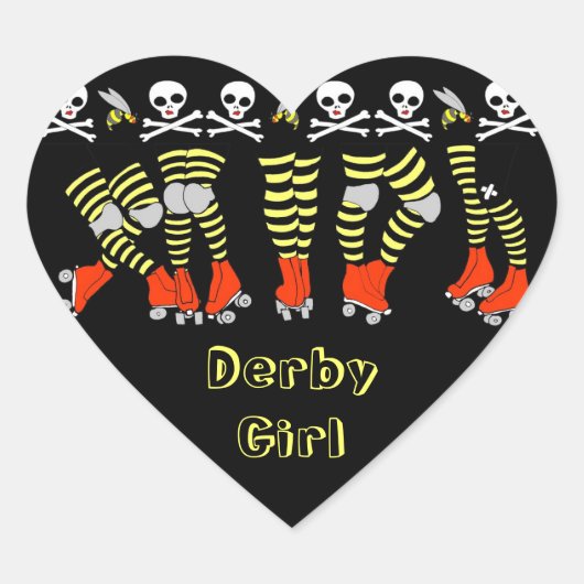Roller Derby Heart Shaped Stickers (Voorkant)