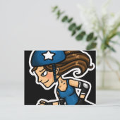 Roller Derby Jammer Briefkaart (Staand voorkant)