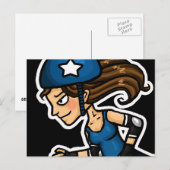 Roller Derby Jammer Briefkaart (Voorkant / Achterkant)