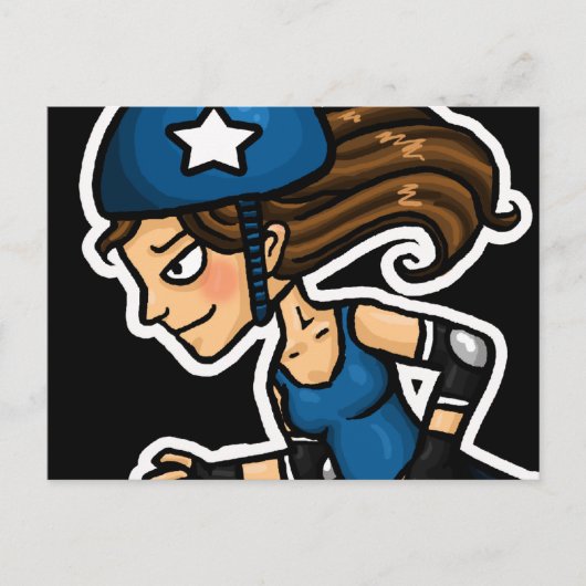 Roller Derby Jammer Briefkaart (Voorkant)
