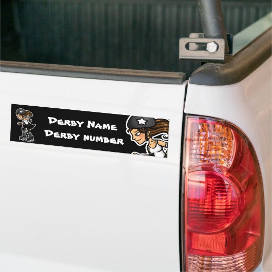 Roller Derby Jammer  Bumpersticker (Op Truck)