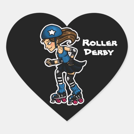Roller Derby Jammer Hart Sticker (Voorkant)