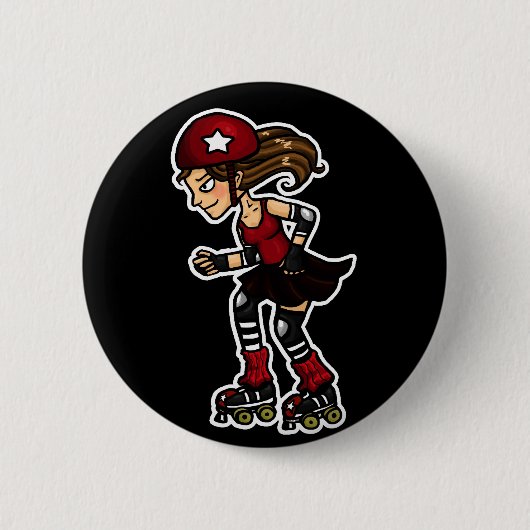 Roller Derby Jammer red Ronde Button 5,7 Cm (Voorkant)