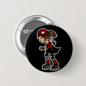 Roller Derby Jammer red Ronde Button 5,7 Cm (Voorkant /achterkant)