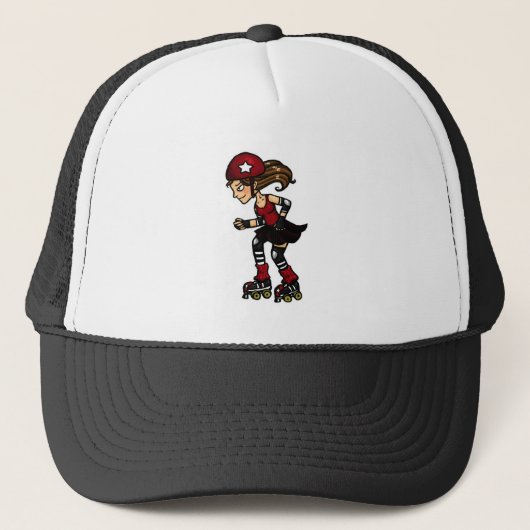 Roller Derby Jammer red Trucker Pet (Voorkant)