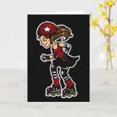 Roller Derby Jammer rood Kaart (Gele Bloem)