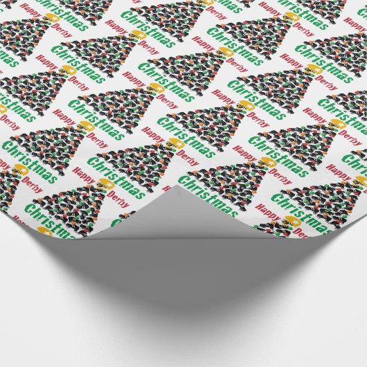 Roller Derby Kerstmis, Roller Skating Cadeaupapier (Hoek)