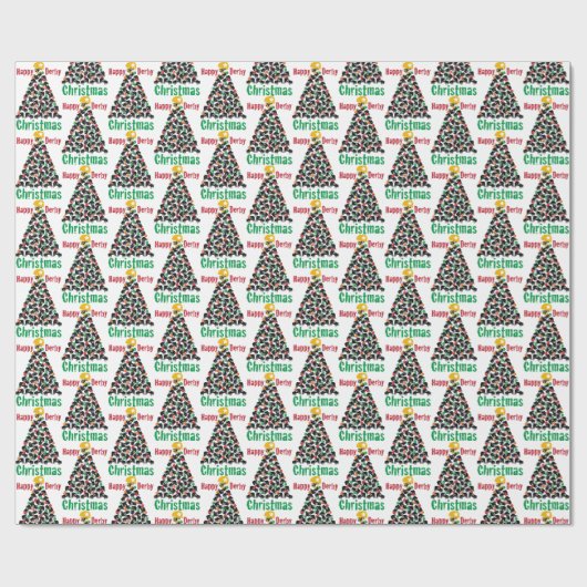 Roller Derby Kerstmis, Roller Skating Cadeaupapier (Vlak)